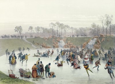 Patineurs sur le lac du Bois de Boulogne - Eugene Charles Francois Guerard